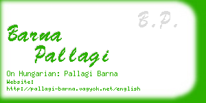 barna pallagi business card